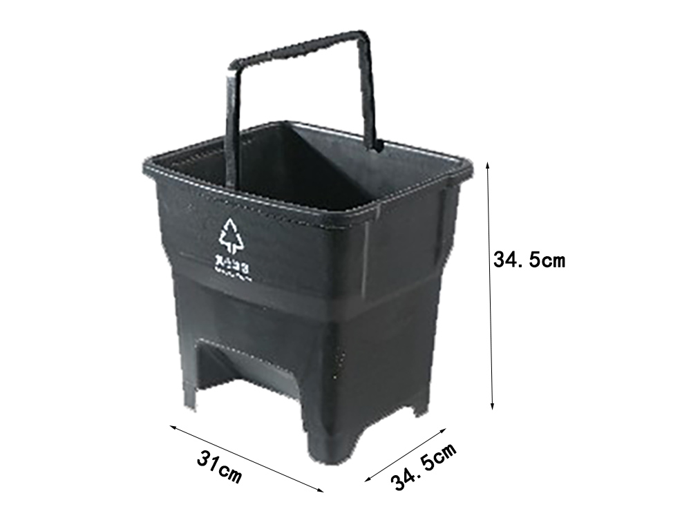 Black plastic inner bucket for cleaning trolleys