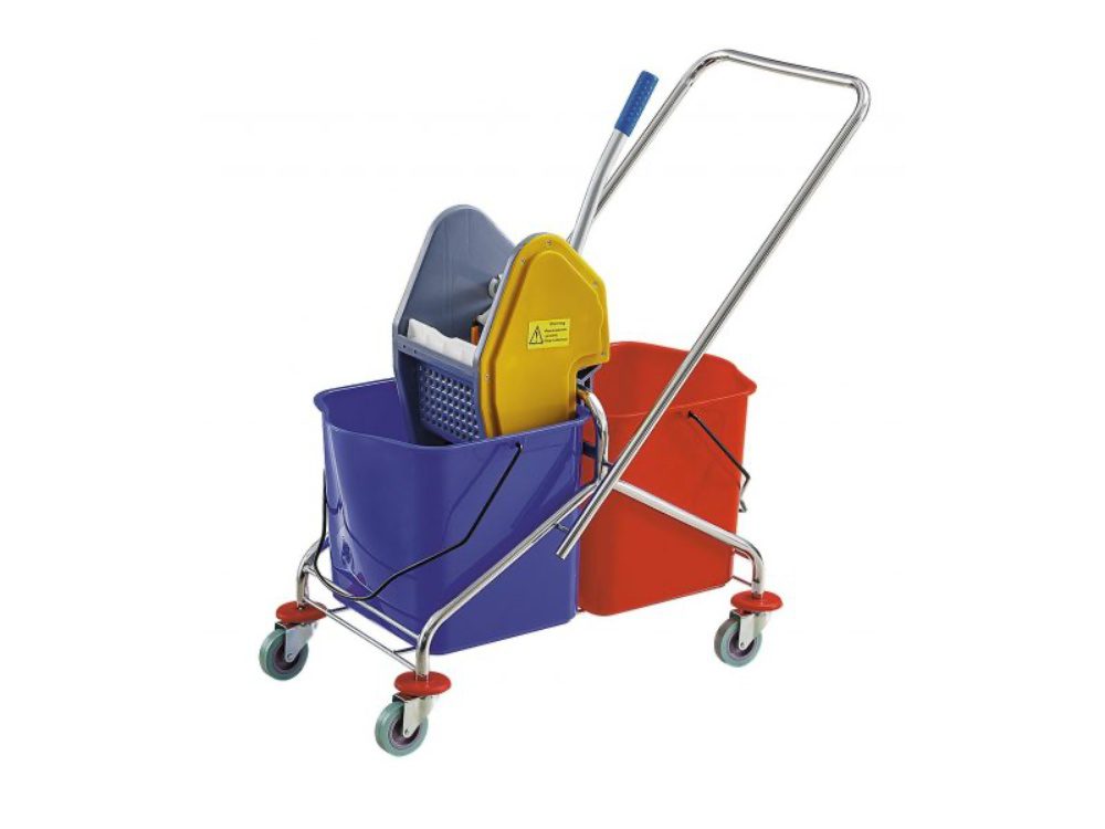 Side view of the 50L double mop bucket system